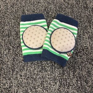 Striped Baby Knee Pads with Polka Dot Design